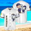 Baltimore Ravens Peanut Snoopy Baseball Jersey Shirt White Vintage style