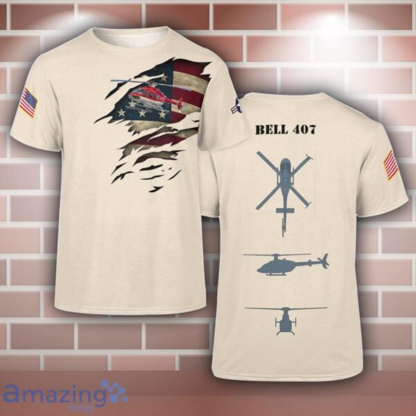 Bell 407 Aircraft 3D T-Shirt For Men And Women Product Photo 1
