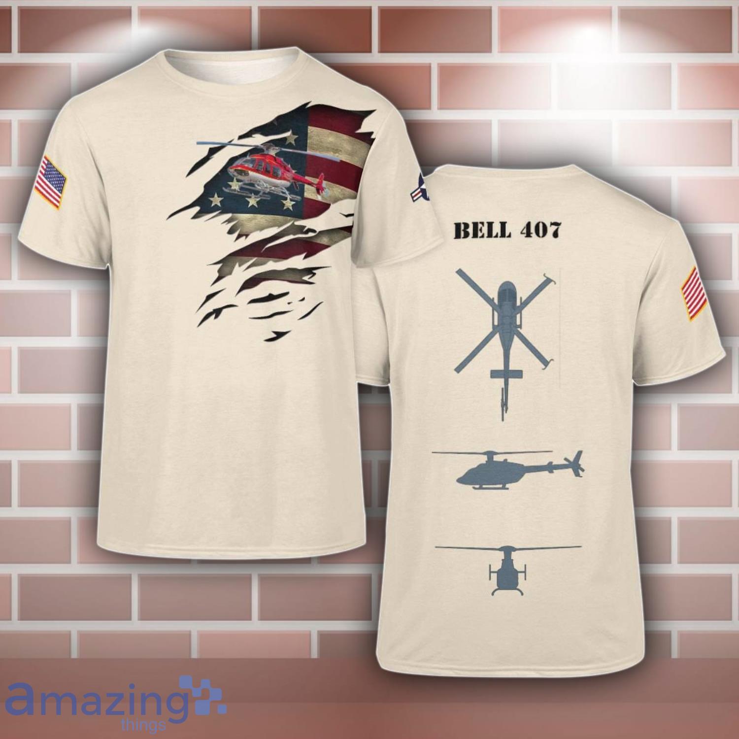 Bell 407 Aircraft 3D T Shirt For Men And Women image Bell 407 Aircraft 3D T-Shirt For Men And Women Product Photo 1