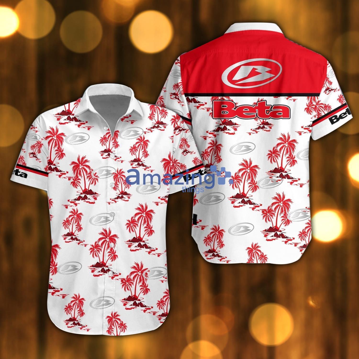 Beta motorcycles Beach Shirt Logo Printed White Hawaiian Shirt For Men And Women image Beta motorcycles Beach Shirt Logo Printed White Hawaiian Shirt For Men And Women Product Photo 1