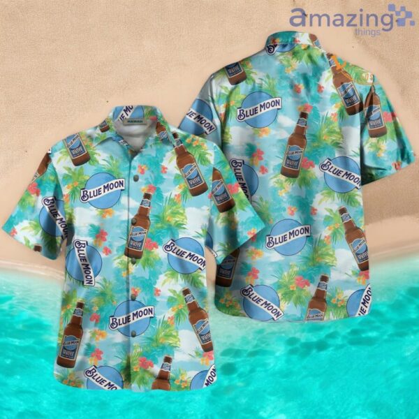 Blue Moon Beer Belgian White Tropical Summer Hawaiian Shirt Product Photo 1