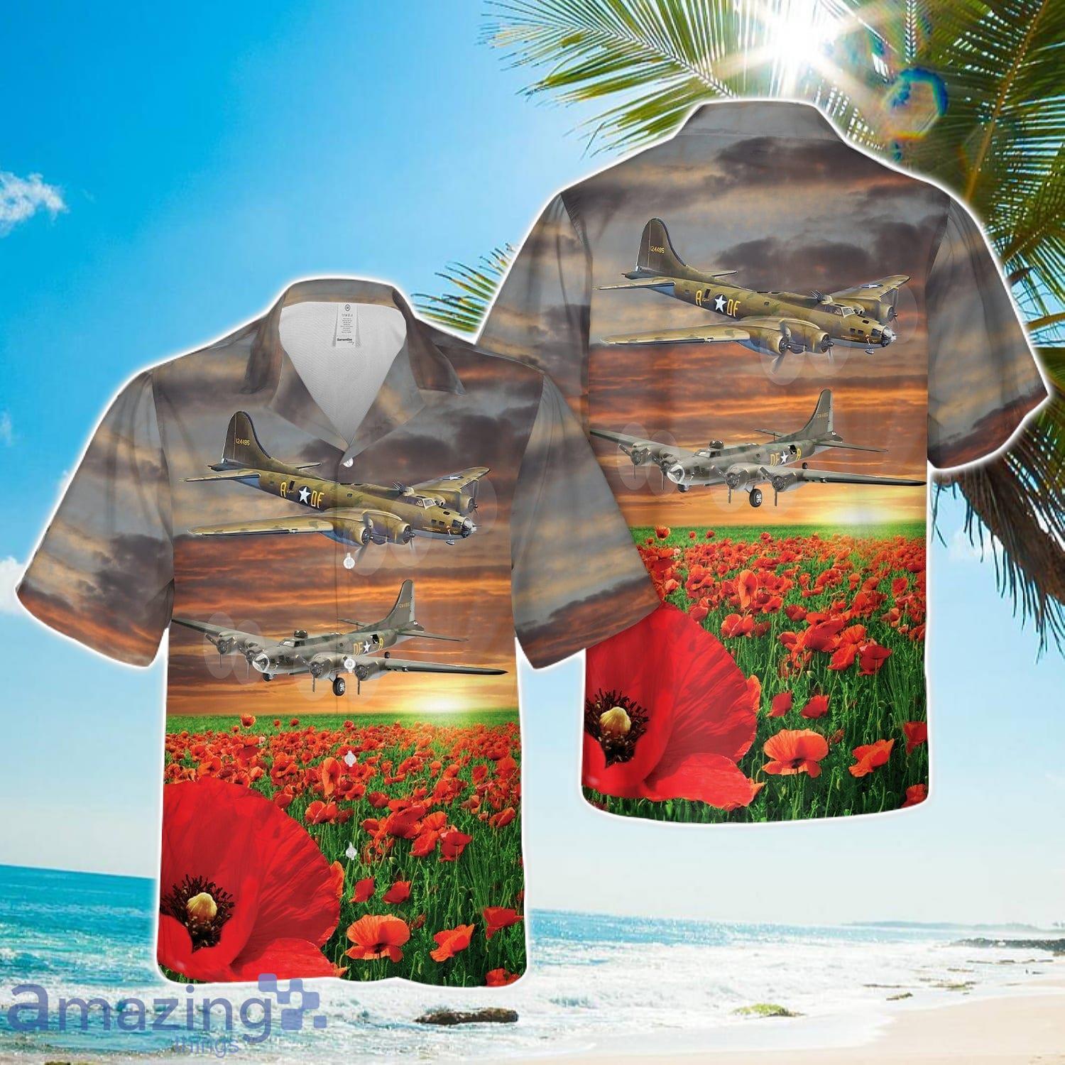 Boeing B 17F Memphis Belle World War II Hawaiian Shirt Summer Gift image Boeing B-17F Memphis Belle World War II Hawaiian Shirt Summer Gift Product Photo 1
