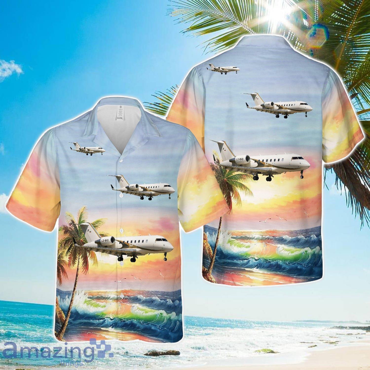 Bombardier CL 600 2B16 Challenger 605 Summer Hawaiian Shirt For Men Women image Bombardier CL-600-2B16 Challenger 605 Summer Hawaiian Shirt For Men Women Product Photo 1