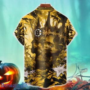 Boston Bruins NHL Halloween Skull 3DHawaiian Shirt Halloween Gift For Men Women Product Photo 2
