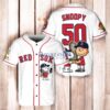 Boston Red Sox Peanut Snoopy Baseball Jersey Shirt White