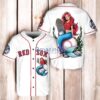 Boston Red Sox x Ariel Mermaid with Trophy Baseball Jersey Shirt White