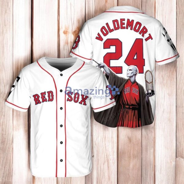Boston Red Sox x Lord Voldemort Harry Potter with Trophy Baseball Jersey Shirt White Product Photo 1