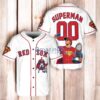 Boston Red Sox x Superman DC Comics with Trophy Baseball Jersey Shirt White