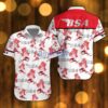 BSA Beach Shirt Logo Printed White Hawaiian Shirt For Men And Women