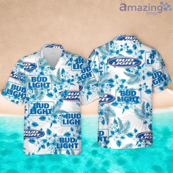 Bud Light Beer Hawaiian Shirt Flower Pattern For Men Women Product Photo 1