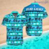 Bud Light Hawaiian Shirt Turquoise Tropical Beach Beer Bud Light Aloha Shirt For Men Women