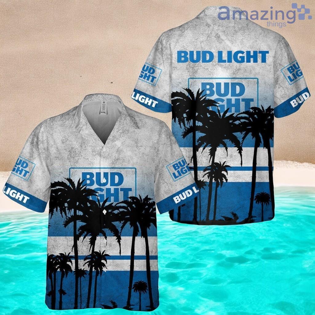 Bud Light Hawaiian Shirt Vintage Palm Island Birthday Gift For Beach Lover image Bud Light Hawaiian Shirt Vintage Palm Island Birthday Gift For Beach Lover Product Photo 1