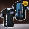 Bud Light Light Blue American Flag Design Beer Collection Baseball Jersey Shirt