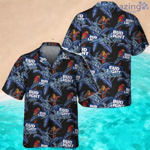 Bud Light Red Parrots Hawaiian Shirt Product Photo 1