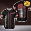 Budweiser American Flag Red Line Budweiser Beer Baseball Jersey Shirt
