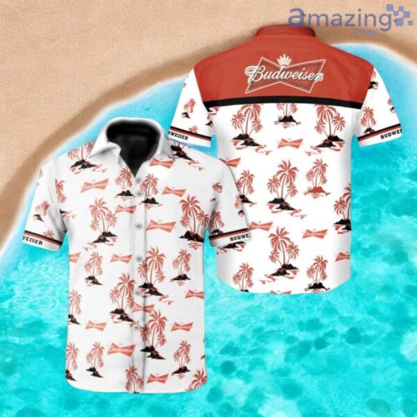 Budweiser Beer Floral Hawaiian Beach Shirt Beach Hawaiian Shirt Product Photo 1