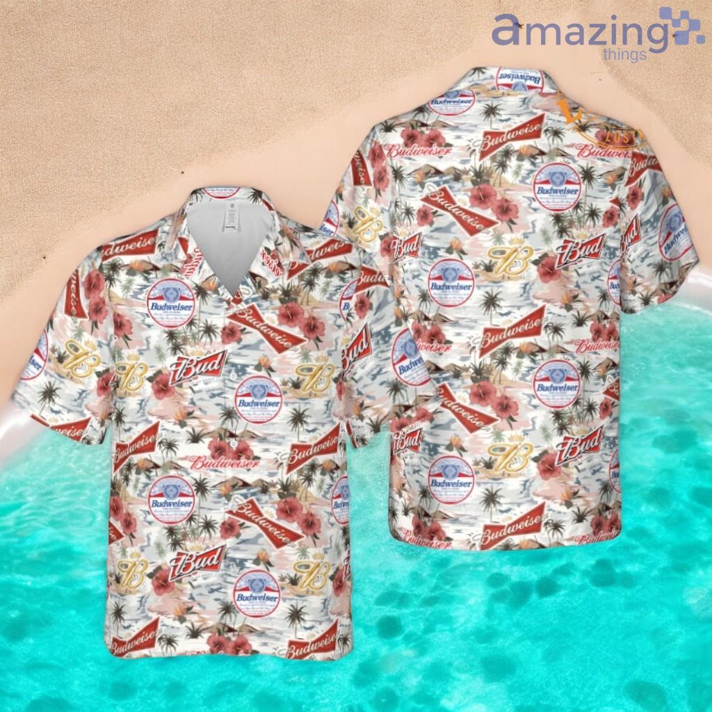 Budweiser Beer Lover Hawaiian Aloha Shirt Beer Budweiser Floral Design Hawaiian Shirt image Budweiser Beer Lover Hawaiian Aloha Shirt Beer Budweiser Floral Design Hawaiian Shirt Product Photo 1
