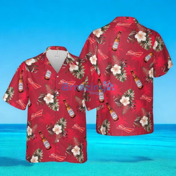 Budweiser Summer Hawaiian Shirt Red Product Photo 1