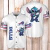 Buffalo Bills Lilo & Stitch Baseball Jersey Shirt White