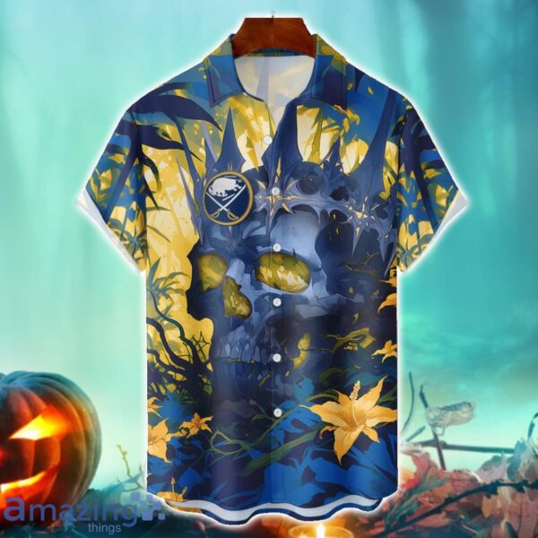 Buffalo Sabres NHL Halloween Skull 3DHawaiian Shirt Halloween Gift For Men Women Product Photo 1