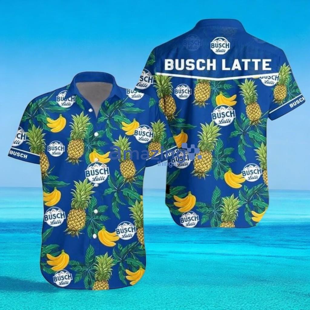 Busch Latte Beer Hawaiian Shirt Pineapple Banana, Beer Aloha Shirt For Men Women, Summer Holiday Gift Idea image Busch Latte Beer Hawaiian Shirt Pineapple Banana, Beer Aloha Shirt For Men Women, Summer Holiday Gift Idea Product Photo 1