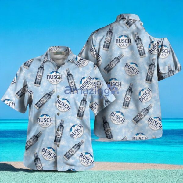 Busch Latte Blue Hawaiian Shirt Busch Latte Bottle Beer For Drinker Summer Hawaiian Shirt Product Photo 1