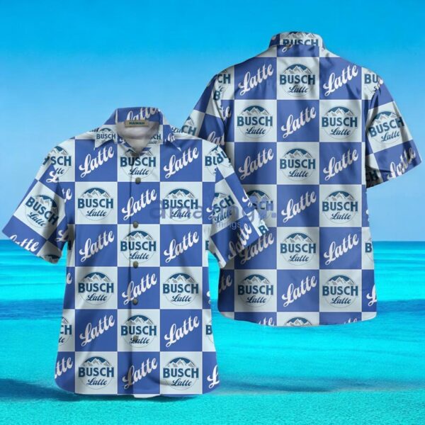 Busch Latte Checkered Baseball Busch Jersey For Beer Drinkers Summer Hawaiian Shirt Product Photo 1