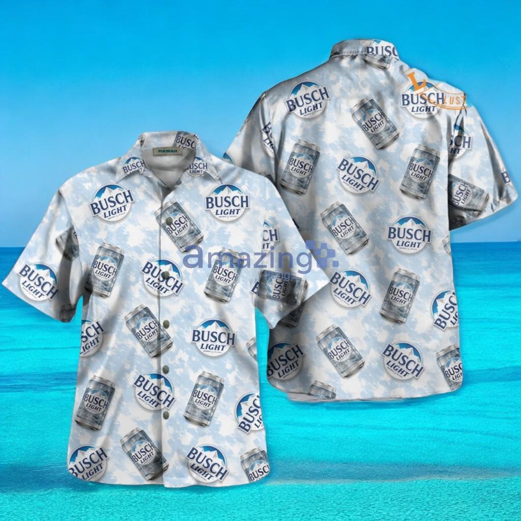 Busch Light Blue Hawaiian Shirt Blue Beer Busch For Beer Drinker Summer Hawaiian Shirt image Busch Light Blue Hawaiian Shirt Blue Beer Busch For Beer Drinker Summer Hawaiian Shirt Product Photo 1
