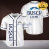 Busch Light Brewed Beer White Design Baseball Jersey Shirt