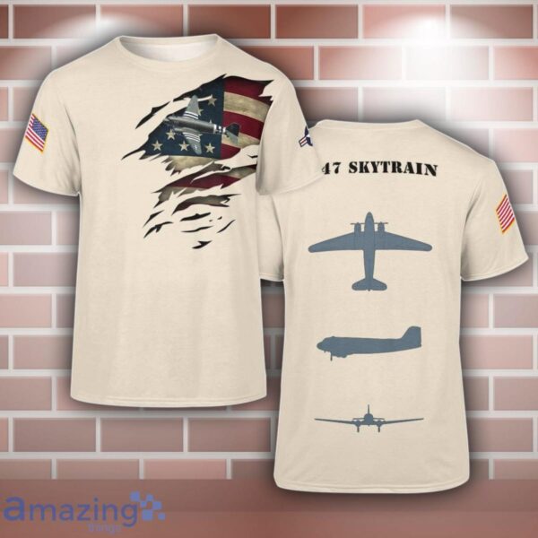 C-47 Skytrain C47 Aircraft 3D T-Shirt For Men And Women Product Photo 1