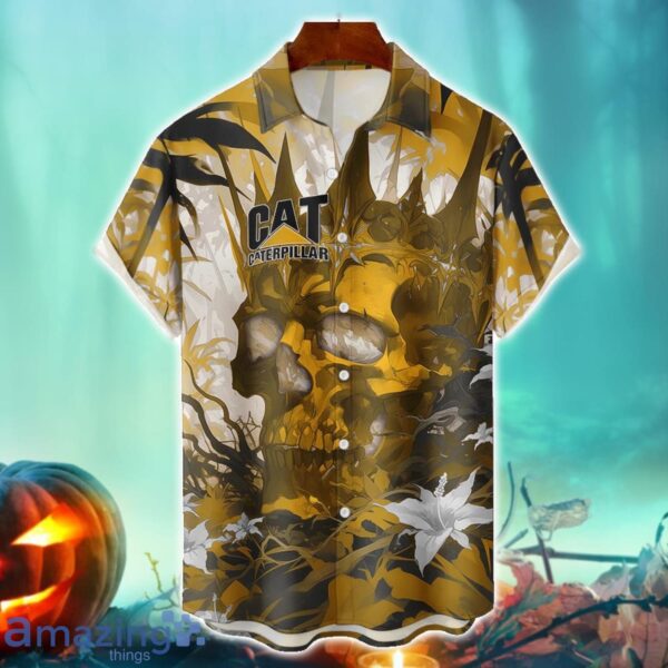 Caterpillar Inc Royal Skull Halloween Hawaiian Shirt For Fans Product Photo 1
