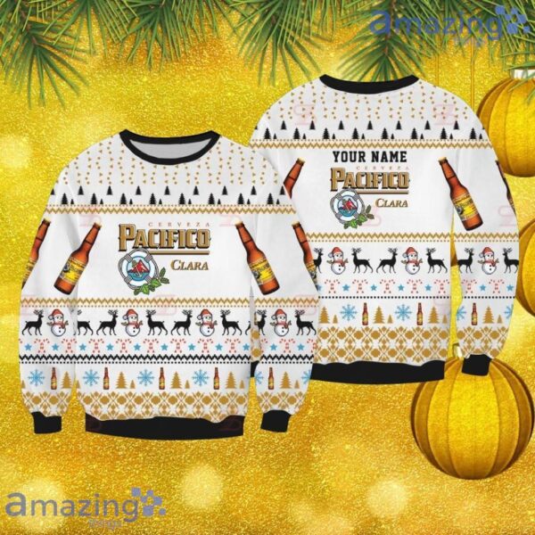 Cerveza Pacifico Clara Custom Name Knitting Ugly Sweater 3D Gift Christmas Product Photo 1