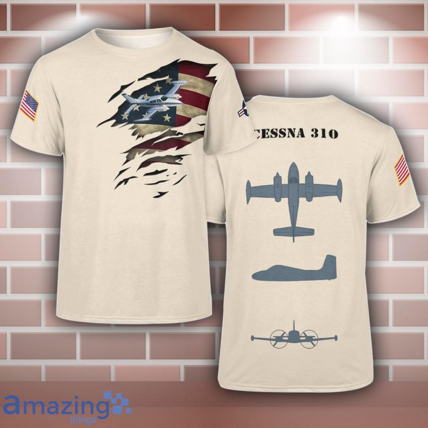 Cessna 310 Aircraft 3D T Shirt For Men And Women image Cessna 310 Aircraft 3D T-Shirt For Men And Women Product Photo 1