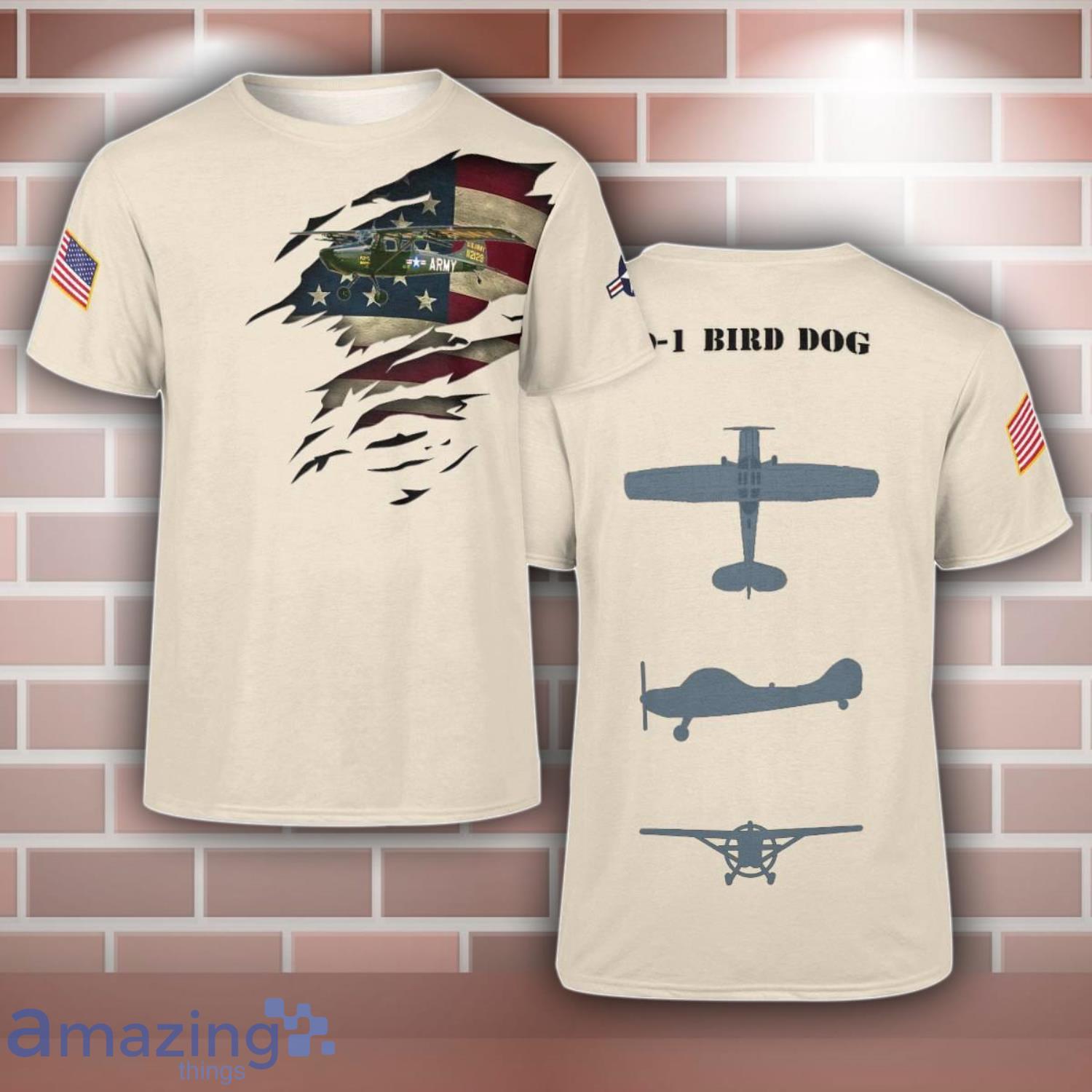 Cessna L 19 O 1 Bird Dog L19 O1 Aircraft 3D T Shirt For Men And Women image Cessna L-19 O-1 Bird Dog L19 O1 Aircraft 3D T-Shirt For Men And Women Product Photo 1