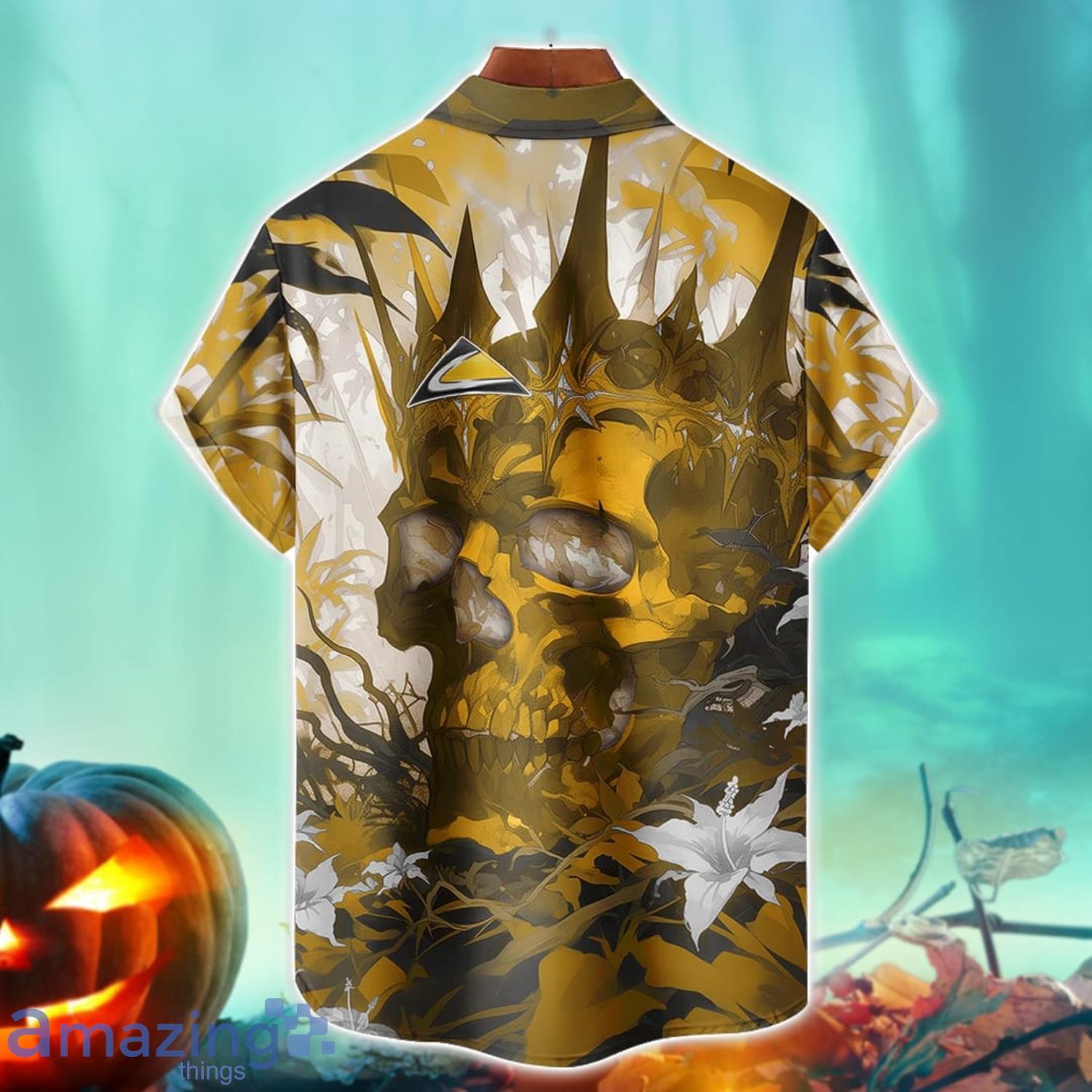 Challenger Royal Skull Halloween Hawaiian Shirt For Fans image Challenger Royal Skull Halloween Hawaiian Shirt For Fans Product Photo 2