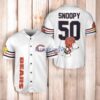 Chicago Bears Snoopy Baseball Jersey Shirt White