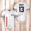 Chicago Bears Taylor Swift Baseball Jersey Shirt White Number #13