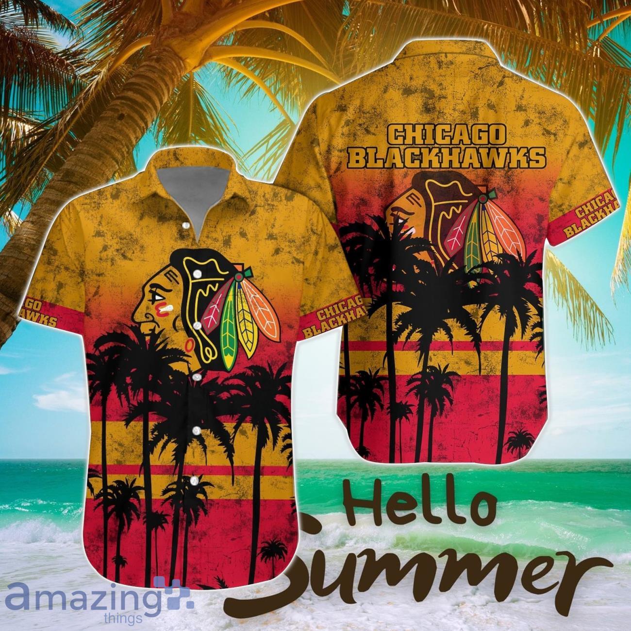 Chicago Blackhawks Hawaii Shirt Logo Team Printing 3D Hawaiian Shirt All Printed image Chicago Blackhawks Hawaii Shirt Logo Team Printing 3D Hawaiian Shirt All Printed Product Photo 1