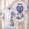 Chicago Cubs Dragon Ball Son Goku Baseball Jersey Shirt White