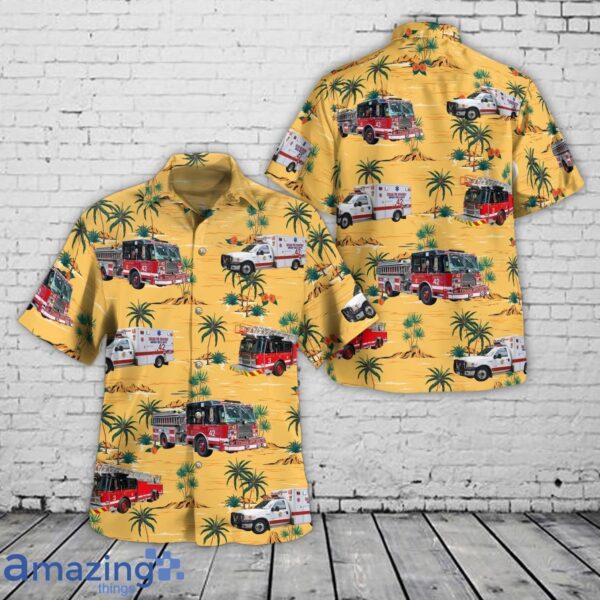 Chicago, IL, Chicago Fire Department Engine 42 Truck 3 Ambulances 42-93 Hawaiian Shirt Product Photo 1