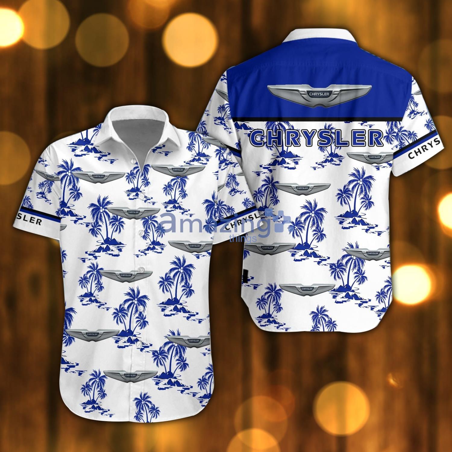 Chrysler Beach Shirt Logo Printed White Hawaiian Shirt For Men And Women image Chrysler Beach Shirt Logo Printed White Hawaiian Shirt For Men And Women Product Photo 1