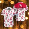 Citroen Beach Shirt Logo Printed White Hawaiian Shirt For Men And Women