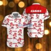 Claas Beach Shirt Logo Printed White Hawaiian Shirt For Men And Women