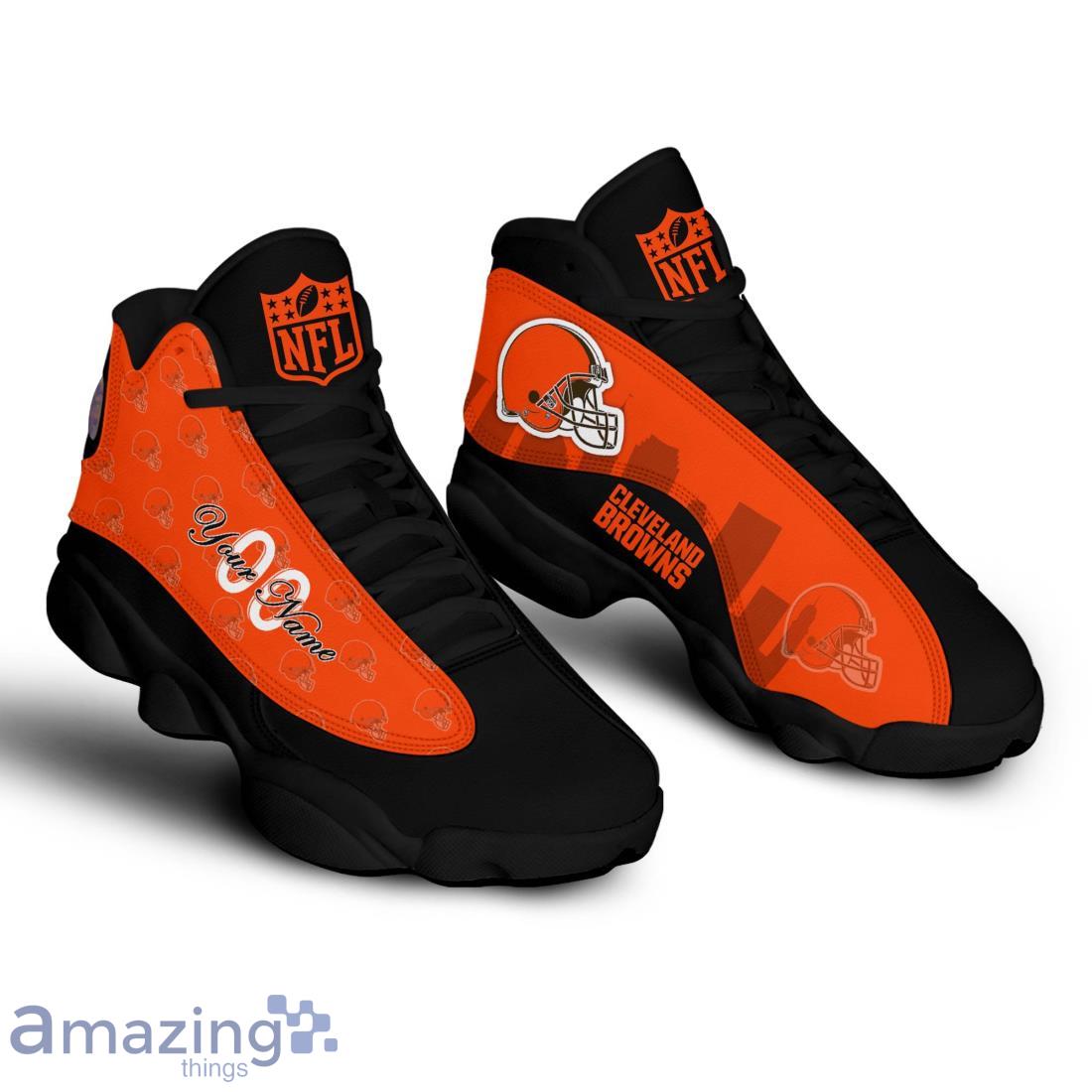 Cleveland Browns Air Jordan 13 Shoes Trending For Men Women Custom Number & Name image Cleveland Browns Air Jordan 13 Shoes Trending For Men Women Custom Number & Name Product Photo 2