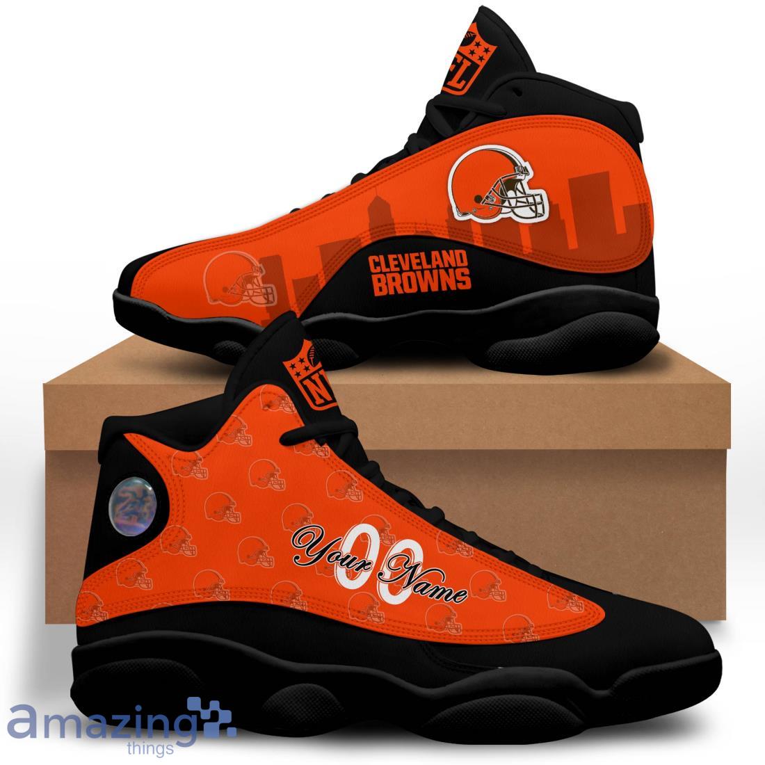 Cleveland Browns Air Jordan 13 Shoes Trending For Men Women Custom Number & Name image Cleveland Browns Air Jordan 13 Shoes Trending For Men Women Custom Number & Name Product Photo 4