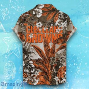 Cleveland Browns Hawaiian Shirt Tropical Skull Halloween For Fans image Cleveland Browns Hawaiian Shirt Tropical Skull Halloween For Fans Product Photo 2