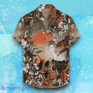Cleveland Browns Hawaiian Shirt Tropical Skull Halloween For Fans Product Photo 1