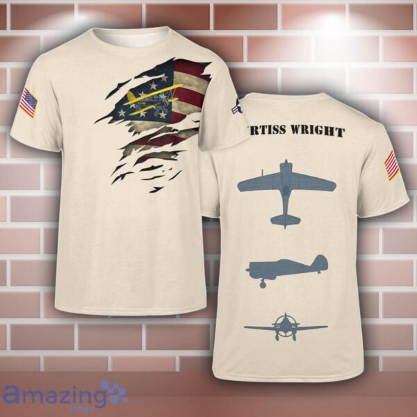 Curtiss Wright Aircraft 3D T-Shirt For Men And Women Product Photo 1