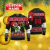 Custom MLB Cincinnati Reds Ugly Christmas Sweater Grinch Drink Up Gift For Men And Women