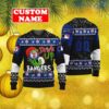Custom MLB Texas Rangers Ugly Christmas Sweater Grinch Drink Up Gift For Men And Women